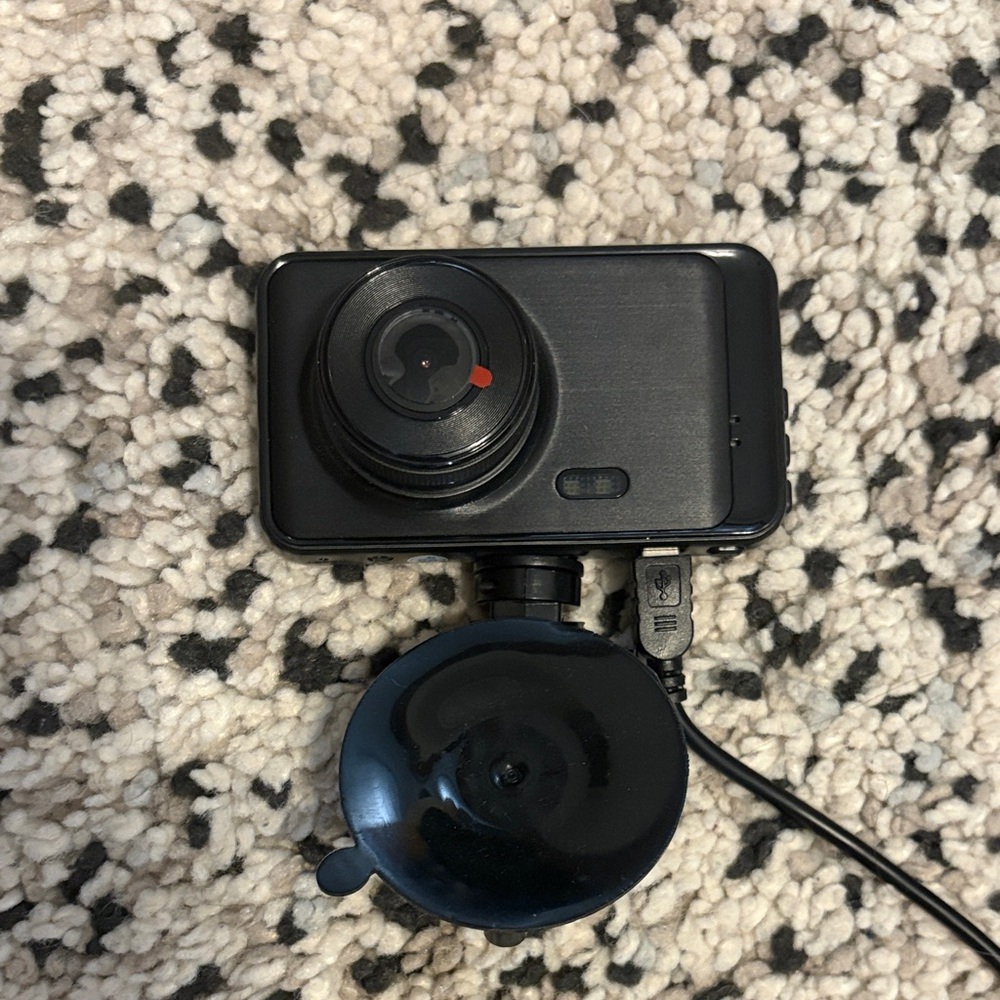 Black Digital Dash Camera with Lens Cap